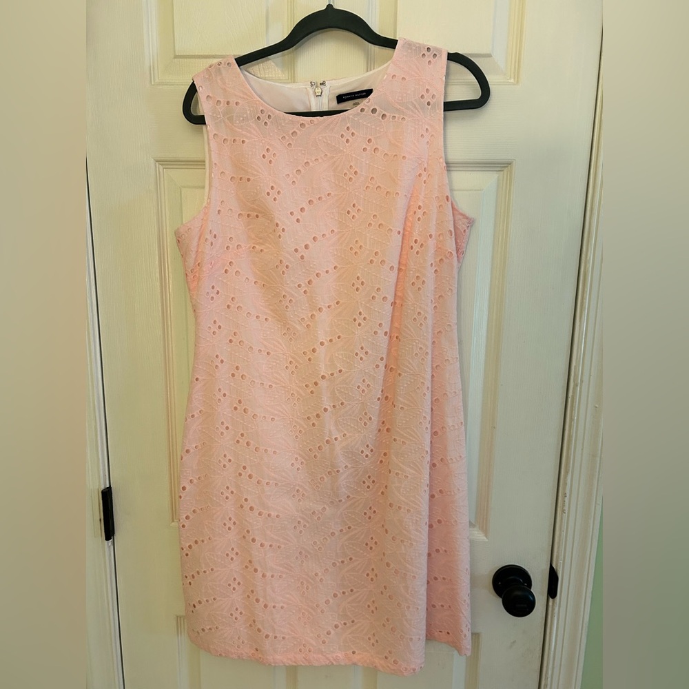 Cute pink Sz 12 Cotton lined Tommy Hilfiger summer dress